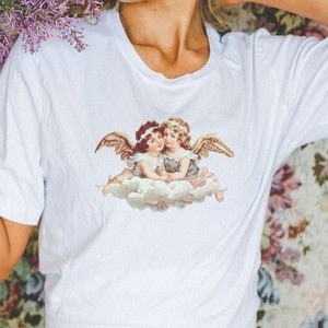 Vintage Angel Tee Coquette Aesthetic, Dollette, Angel Core, Vintage Inspired T-Shirt Y2k Aesthetic T-Shirt Vintage Trendy Cherub Shirt