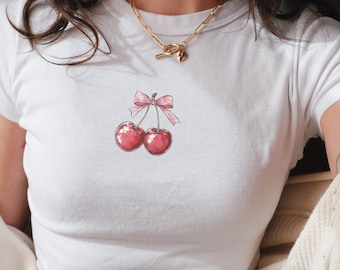 Cherry Baby Tee: Y2K Coquette Cropped Shirt