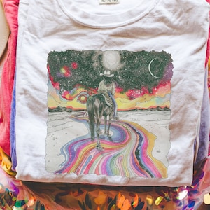 Starry Cowgirl T-shirt: Comfort Colors Cosmic Western Tee