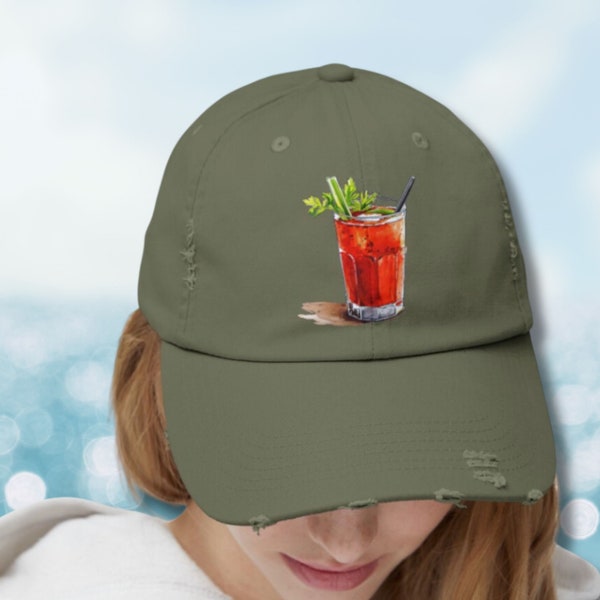 Bloody Mary Hat, Bloody Mary Lovers, Bloody Mary Cap, Gift for Bloody Mary Lovers, Cocktail Hat, Brunch Baseball Hat, y2k aesthetic Distress