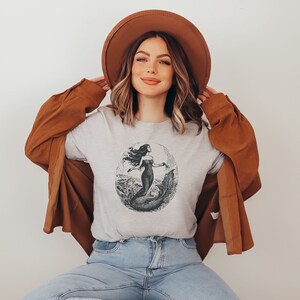 Vintage Mermaid Shirt, Mermaid Tshirt, Celestial Witch T-Shirt sold by