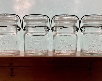 Ball Ideal square pint jar (twisted-wire, 1923-1933, new silicone seal)