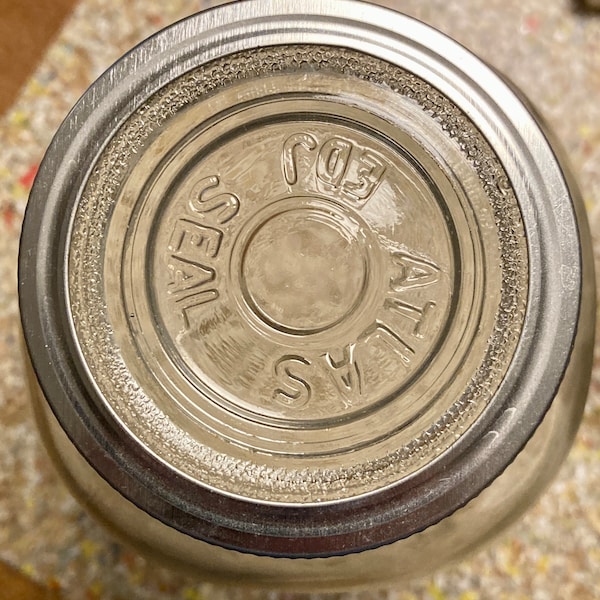 antique glass lid inserts for Mason jars (multiple brands, regular, gem, and wide mouth, use with band/rings, 1930s-1940s)