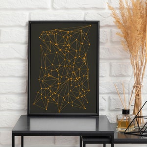 Digitale kunst luchtkaart, modern ontworpen woondecoratie, verjaardagscadeaus, astronomiekunstposters, afdrukbare kunst, kunst aan de muur, decoratie voor thuis en op kantoor