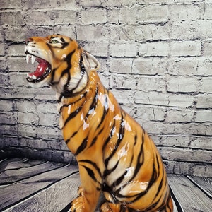 Tiger artistic ceramic figure approx. 70cm New