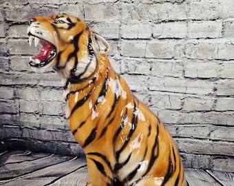 Vtg Italian Ceramic Tiger Sitting Made in Italy Pottery - Etsy Vtg Italian Ceramic Tiger Sitting Made in Italy Pottery - Etsy
