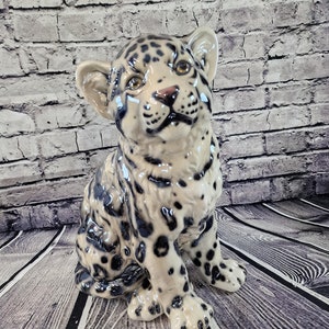 Snow Panther Baby Artistic Ceramic Figure approx. 46cm New
