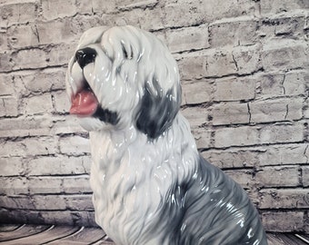 Bobtail Old English Sheepdog Artistic Ceramic Figure 62 cm New
