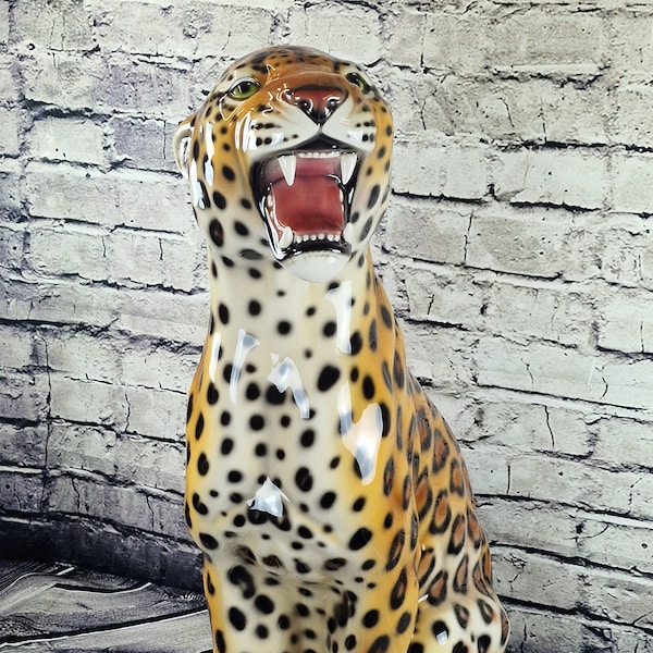 Leopard Artistische Keramikfigur 86cm Neu
