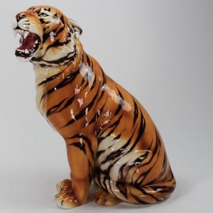 Tiger artistic ceramic figure approx. 70 cm new
