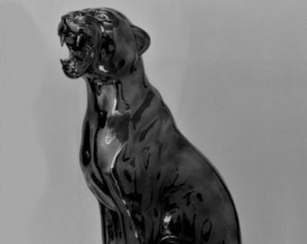 Panther artistic ceramic figure 86 cm