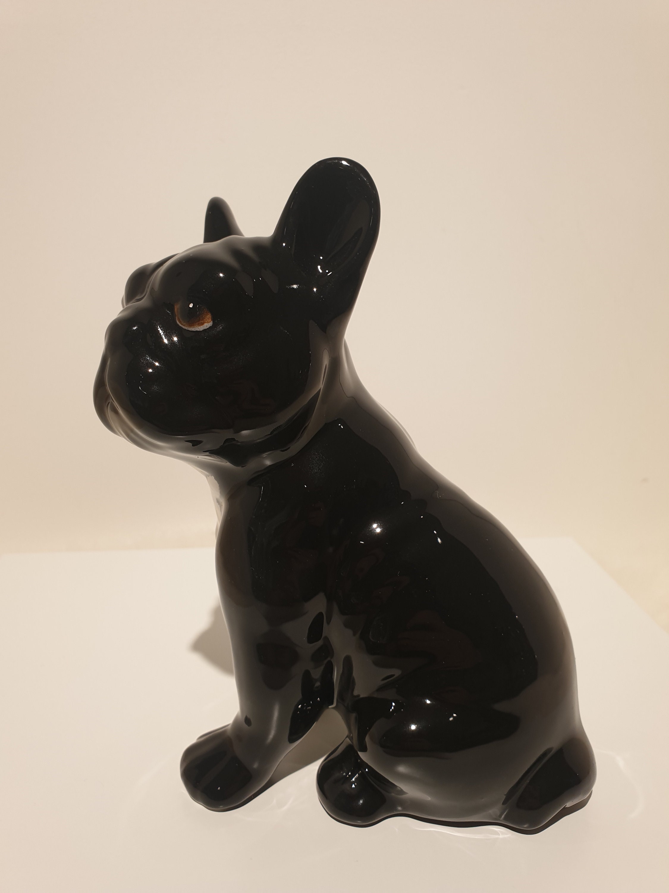 フレンチブルドッグの芸術的な陶器の置物 座像 17 cm - Etsy 日本