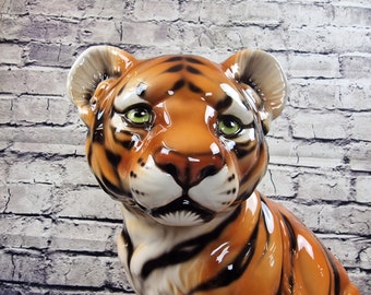 Tiger Baby Artistic Ceramic Figure approx. 46cm New