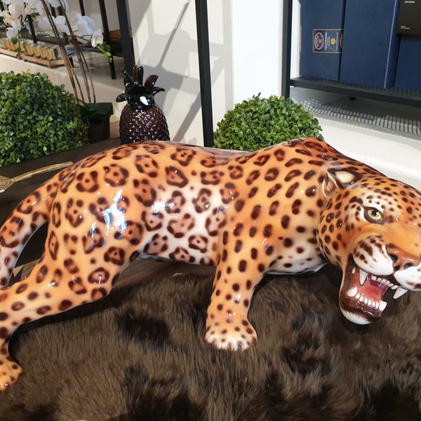 Jaguar Artistische Keramikfigur 90cm Neu