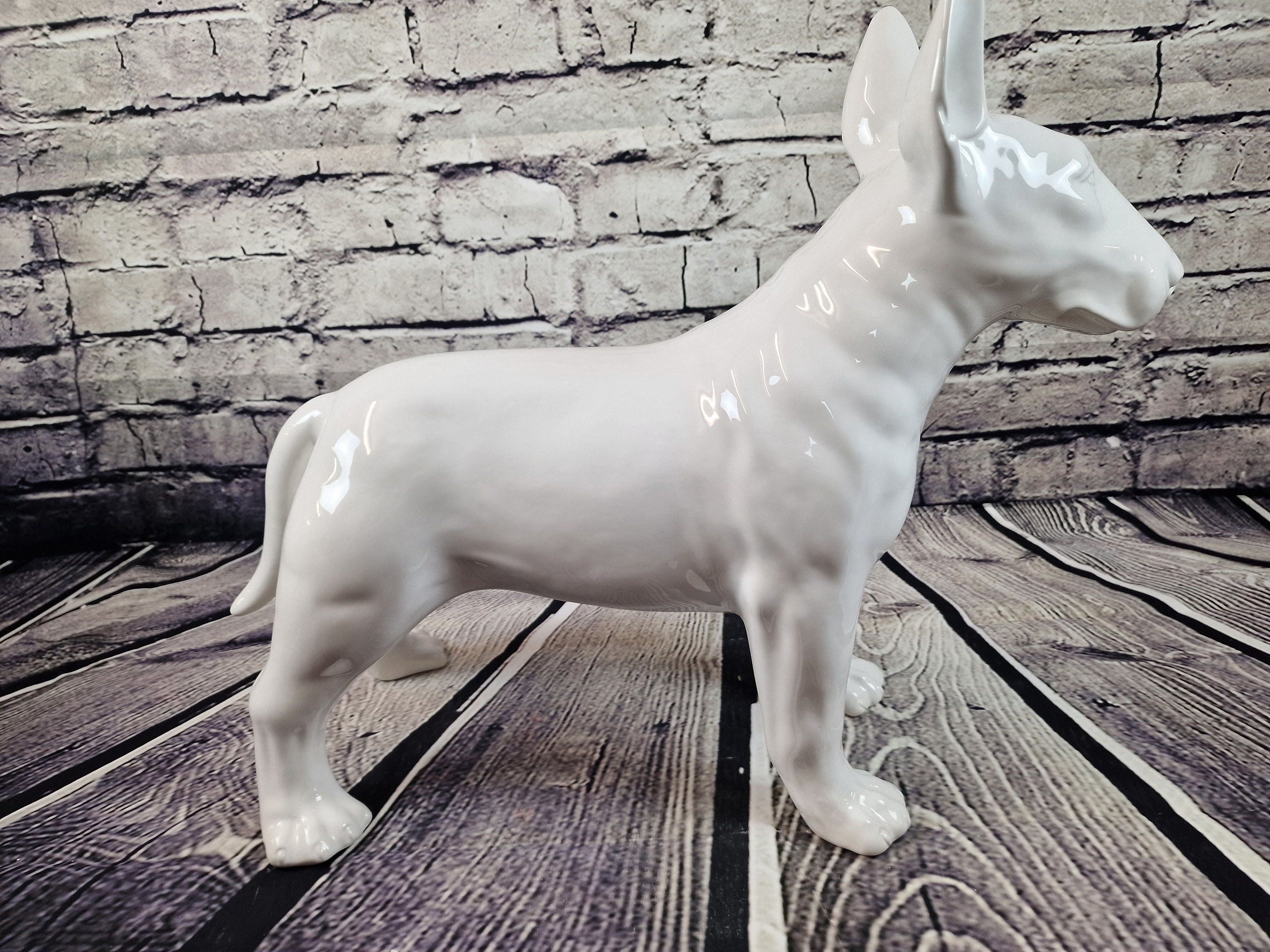ブルテリア犬の芸術的な陶器のフィギュア50cm新品等身大 - Etsy 日本