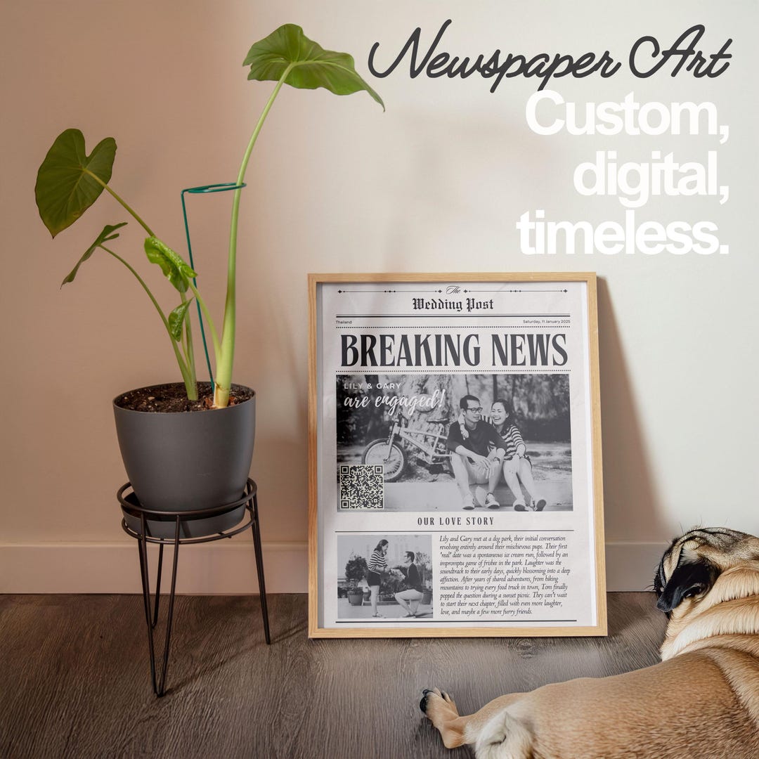 Custom Newspaper Photo Art, Personalized Gift (digital Download) - Etsy