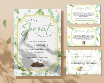 Een kleine spruit is onderweg, Plant Mom to Be, Plant Baby Shower, Digitale downloaduitnodiging