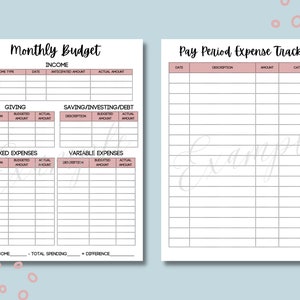 Printable Budget Worksheet Bundle - Etsy