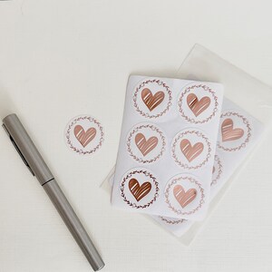 Stickers cœur de bronze
