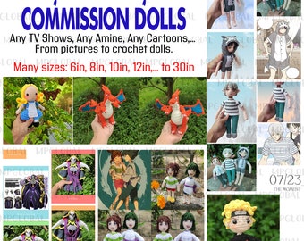 Your Favorite Characters Custom Crochet Doll, Custom Anime Amigurumi, Movie Commission Plushies, From Characters To Dolls, Cartoon Amigurumi