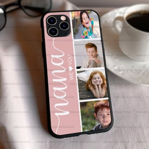 Aesthetic Custom Photo Collage Phone Case, Personalized Elegant Photo Case, Custom Name Case, IP 11 12 13 14 15 Case