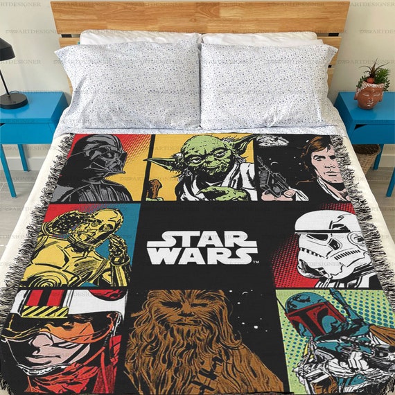 Retro Star War Blanket Galaxy Far Far Away Throw Star Wars Fan Gift Star Wars Movie Throw Galactic Empire Bedding Darth Vader Blanket Etsy