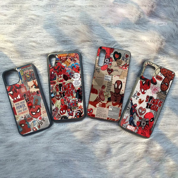 Aesthetic Spider-Man Phone Case, Vintage Spider-Man Phone Cover, Spiderman Hero Case, Spiderman IP 11 12 13 14 15 Case, SS Phone Case