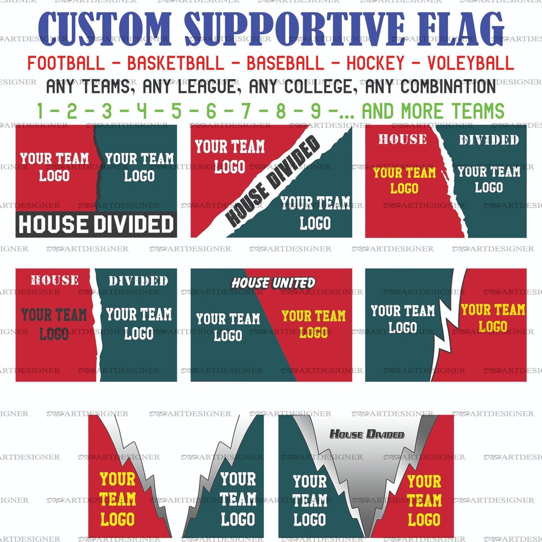 Custom Supportive Flag, College Football Flag, Any Teams, Any League