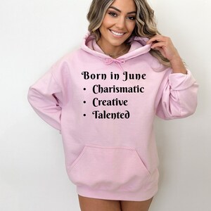 June Hoodie (Black) | June Birthday Hoodie | Statement Hoodie | June Birthday Gift | June Party Hoodie | June Baby