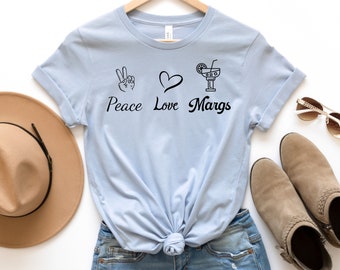 Paix Amour Marges (3) | Chemise Marguerite | Amant de Marguerite | Chemise margarita drôle | Chemise à boire drôle | Chemise Tequila | Cinco de Mayo