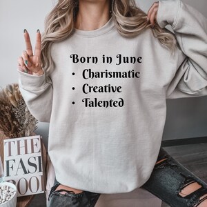 June Sweatshirt (Black) | June Birthday Sweatshirt | Statement Sweatshirt | June Birthday Gift | June Party Gift