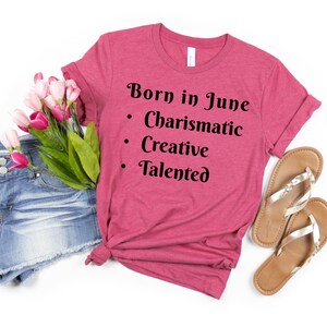 June Shirt (Black) | June Birthday Shirt | Statement Shirt | June Birthday Gift | June Party Shirt | Birth Month