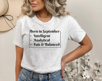 Born in September Shirt (Black) | September Birthday Shirt | Statement Shirt | September Birthday Gift | September Party Shirt | Birth Month