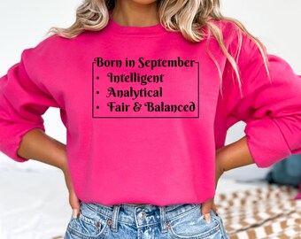 Born in September Sweatshirt (Schwarz) | September Geburtstag Sweatshirt | Statement Sweatshirt | September Geburtstagsgeschenk | September Party Geschenk