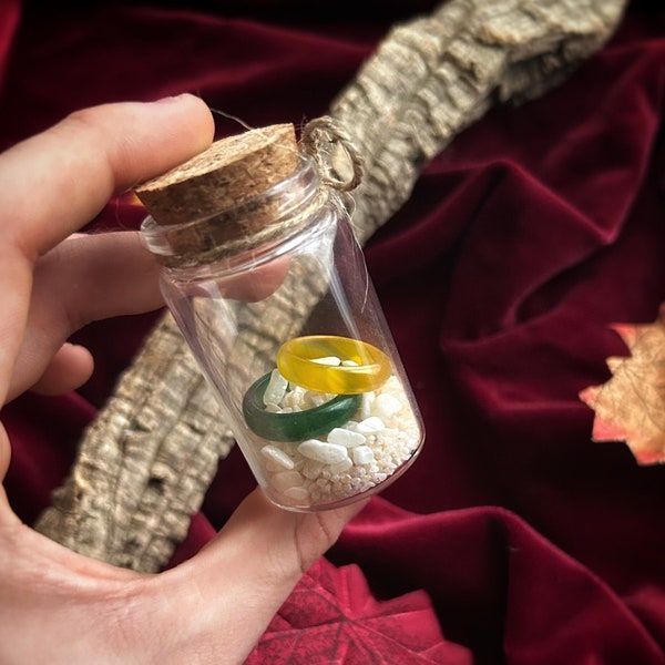 The Magicians Rings In Glass Vial From The Chronicles Of Narnia: The Magicians Nephew - 1st Book