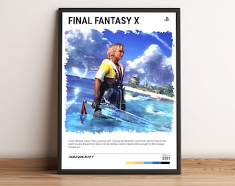 FFX (2001) Poster - Video Game Wall Art Print - Gaming Gift - A5-A4-A3-A2-A1 Unframed Canvas Print for Frame or Hanger