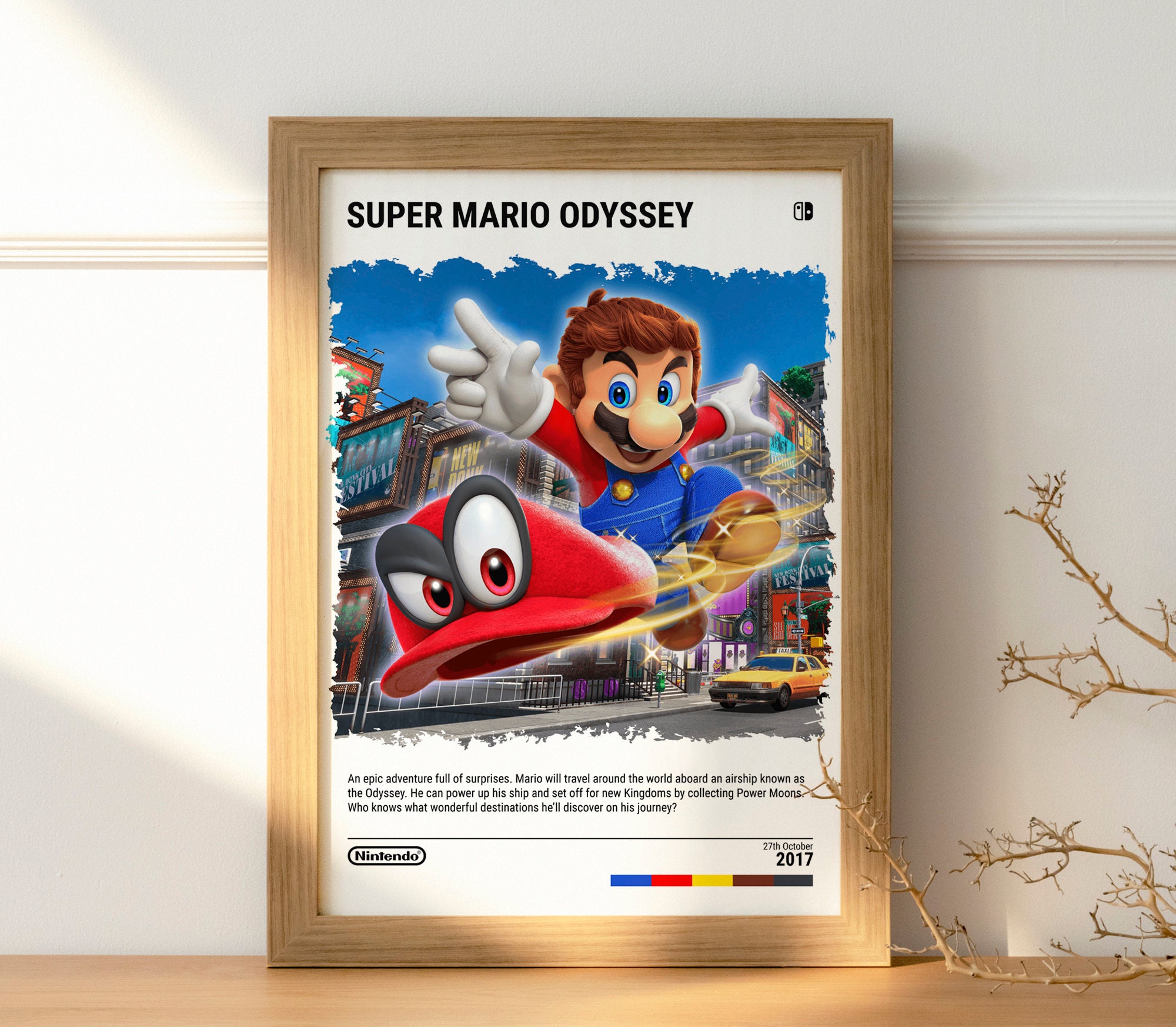 Officially Licensed Super Mario Odyssey 2-SIDED Poster Nintendo Switch  Promo Art