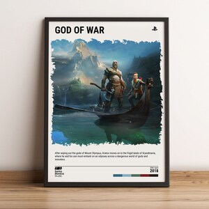 God of War (2018) Poster - Video Game Wall Art Print - Gaming Gift - A5-A4-A3-A2-A1 Unframed Canvas Print for Frame or Hanger