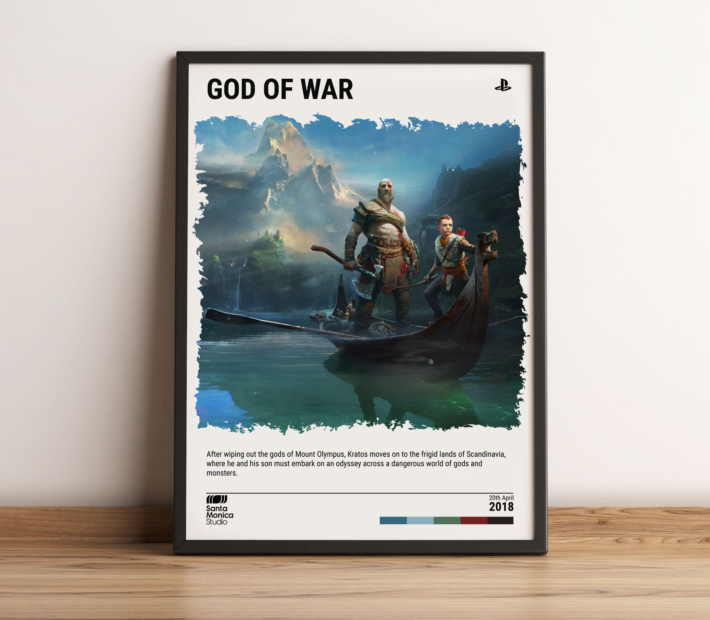 God of War Poster - PS4 Exclusive - Key Art - 2018 Game High Quality Prints