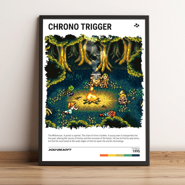 Chrono Trigger (1995) Poster - Video Game Wall Art Print / Home Decor - Gaming Gift - A5-A4-A3-A2-A1 Unframed Canvas Print for Frame