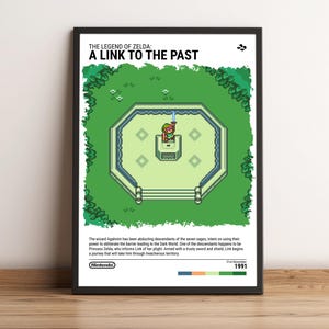 The Legend of Zelda: A Link to the Past (1991) SNES Poster - Video Game Art Print - Gaming Gift - A5-A4-A3-A2-A1 Unframed Print for Frame
