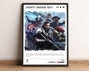 Divinity: Original Sin 2 (2017) Poster - Video Game Wall Art Print - Gaming Gift - A5-A4-A3-A2-A1 Unframed Canvas Print for Frame or Hanger