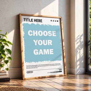 Choose Your Game Poster – Customizable Minimalist Print – Personalised Video Game Wall Art