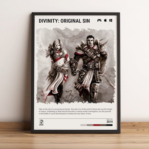 Divinity: Original Sin (2014) Poster - Video Game Wall Art Print - Gaming Gift - A5-A4-A3-A2-A1 Impresión de lienzo sin marco para marco o colgador