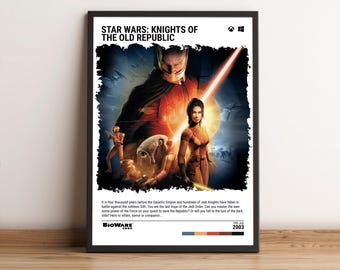 Star Wars: Knights of the Old Republic (2003) Poster - Video Game Wall Art Print - Gaming Gift - A5-A4-A3-A2-A1 Unframed Canvas Print