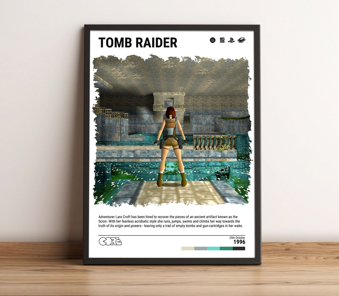 Tomb Raider 1 (1996) Poster - Video Game Art Print - Gaming Gift - A5 ...
