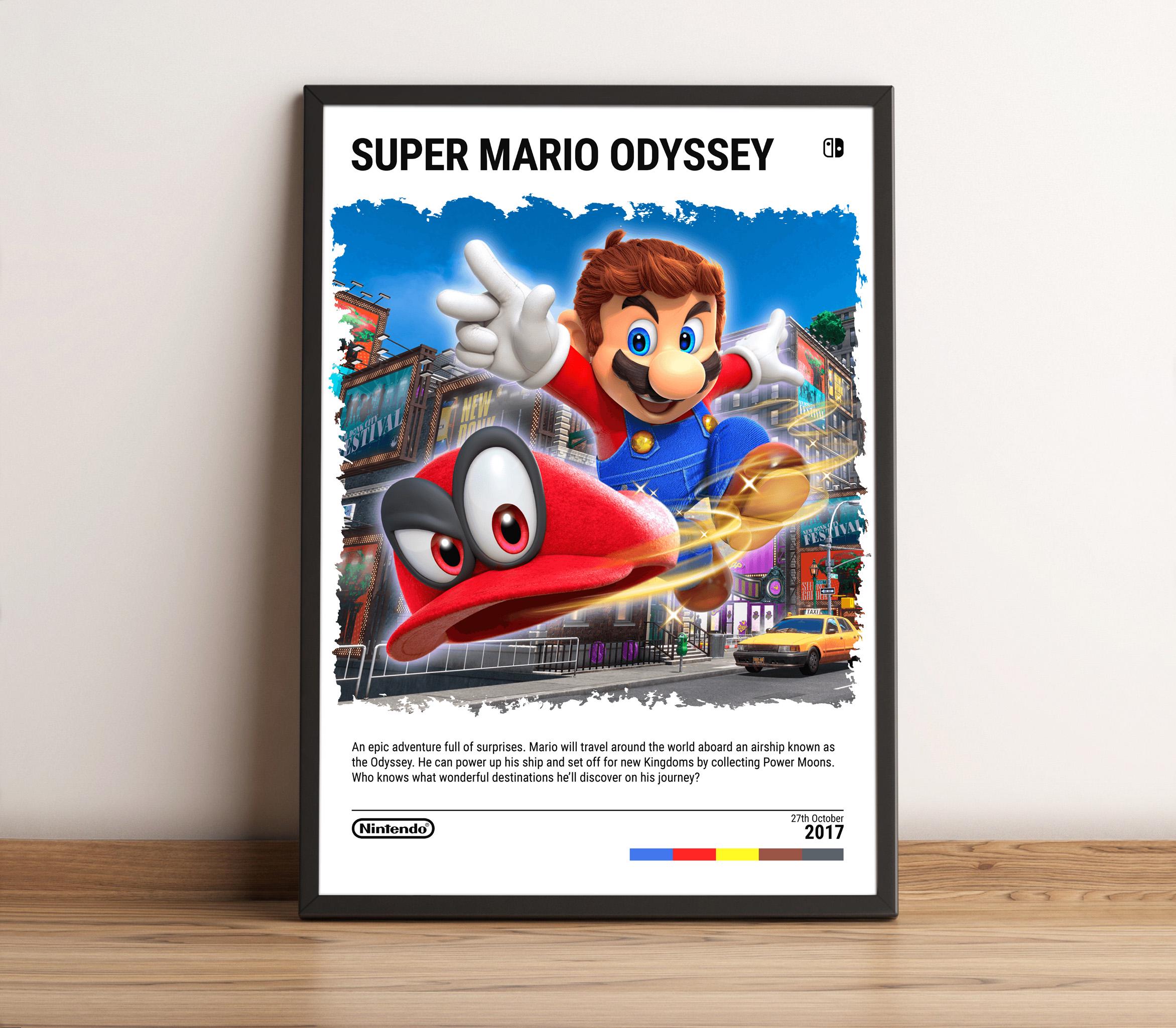 Super Mario Odyssey (2017) Nintendo Switch Poster - Video Game Art Super Mario Odyssey (2017) Nintendo Switch Poster - Video Game Art