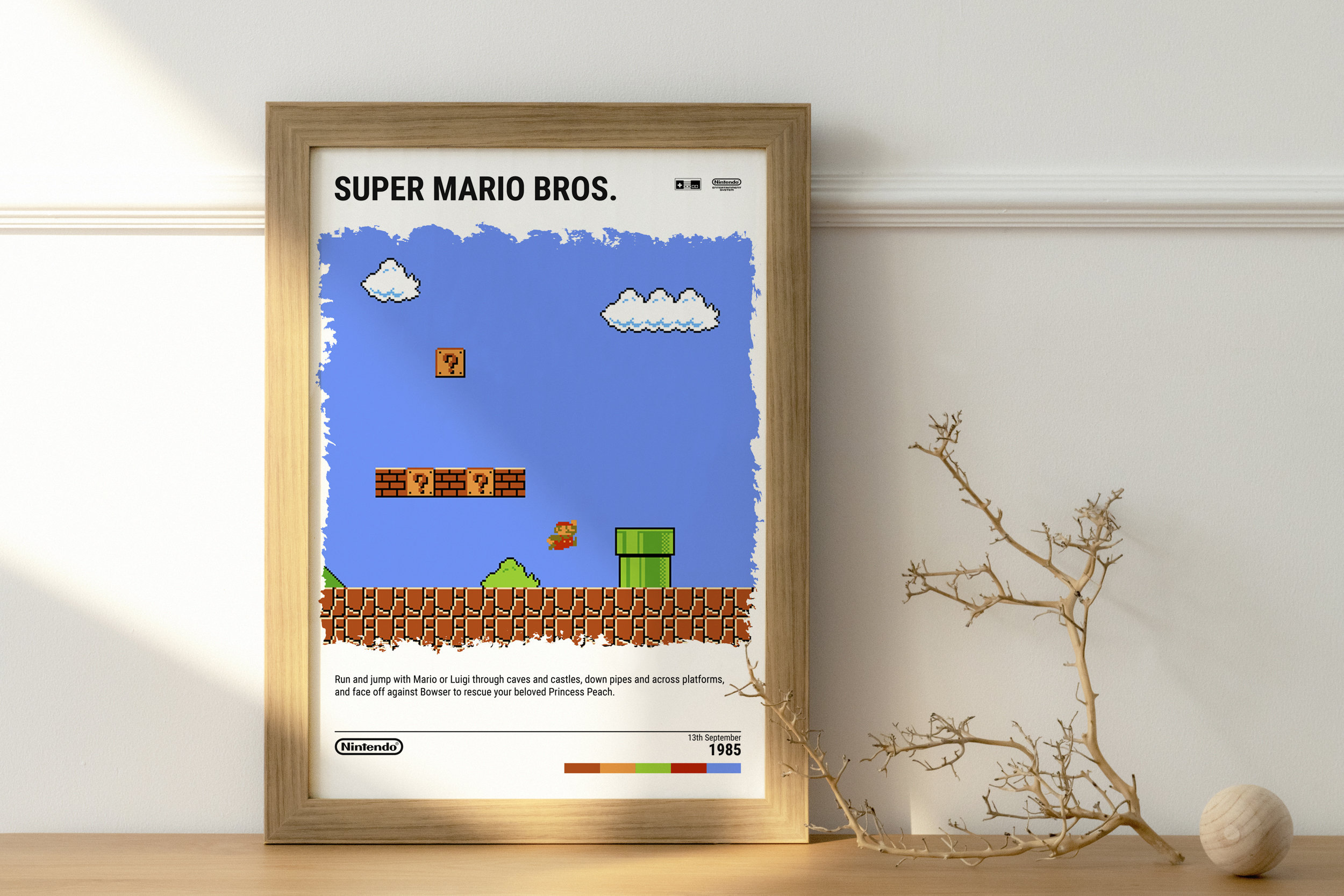 Super Mario Bros. 1985 NES Poster Video Game Art Print - Etsy UK