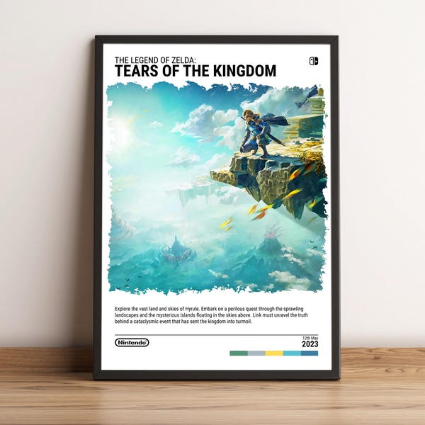 The Legend of Zelda: Tears of the Kingdom (2023) Poster - Video Game Art Print - Gaming Gift - A5-A4-A3-A2-A1 Unframed Canvas for Frame