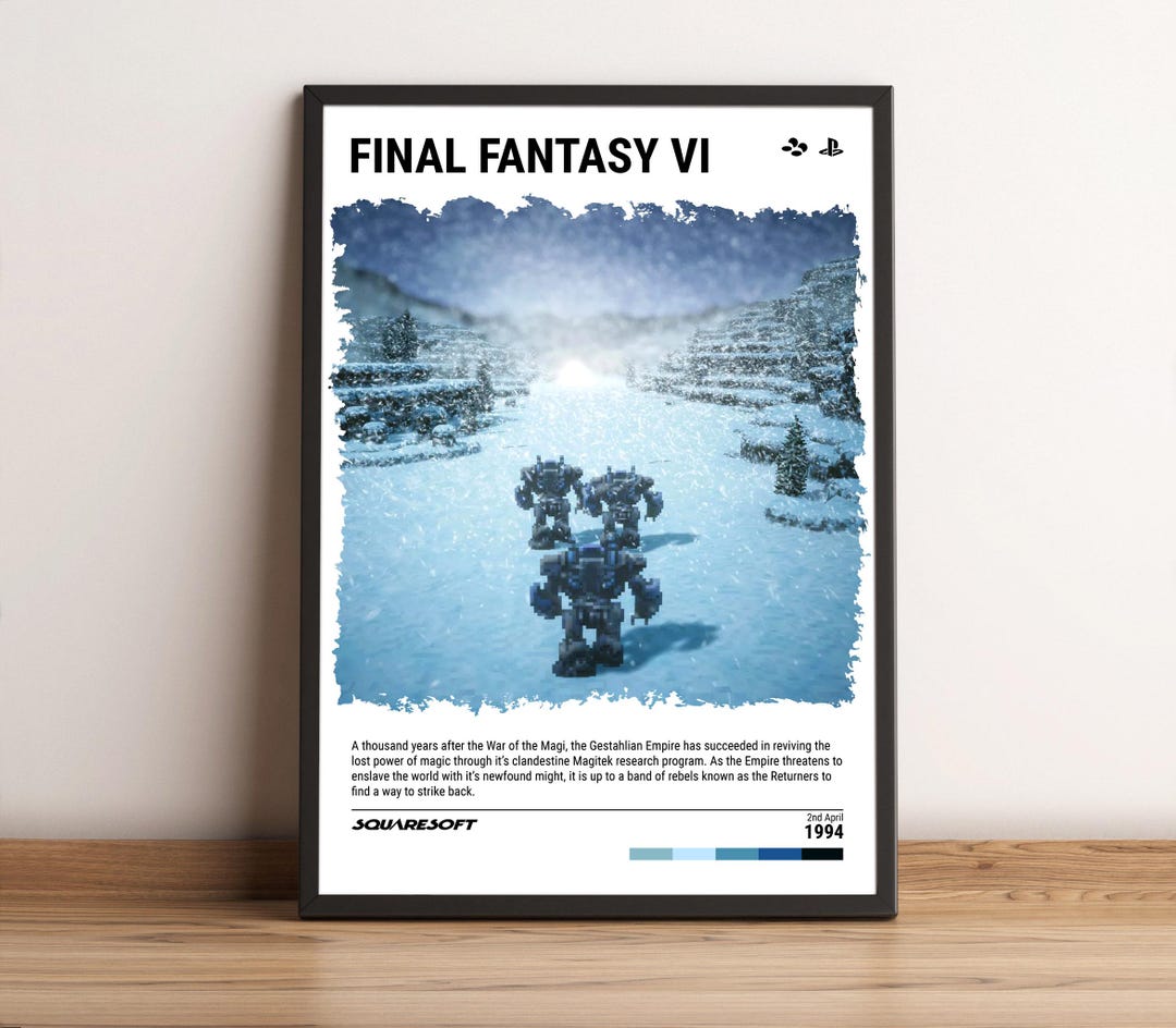 Final Fantasy 6 (1994) FFVI Poster - Video Game Wall Art Print - Gaming ...